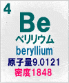 ベリリウムの原子量･密度･化学記号【画像】